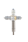 Тройной христианский крест из нержавеющей стали с использованием трубы диаметром 25 мм